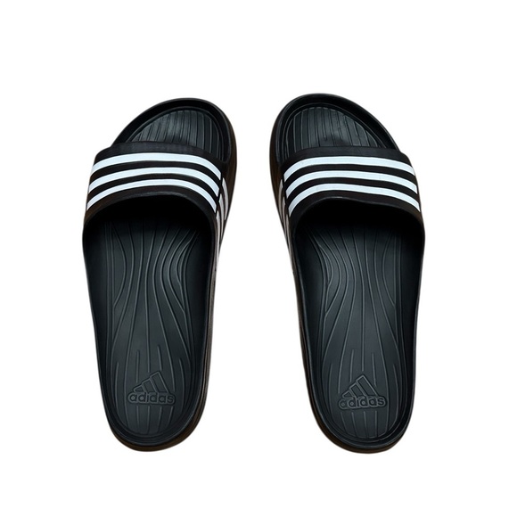NEW, Adidas, Women’s Adilette Aqua Slides, Black & White, Size 9 ☀️ - Picture 3 of 8